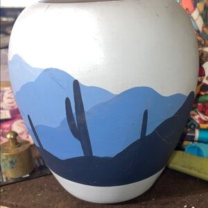 Blue and White Cactus Vase